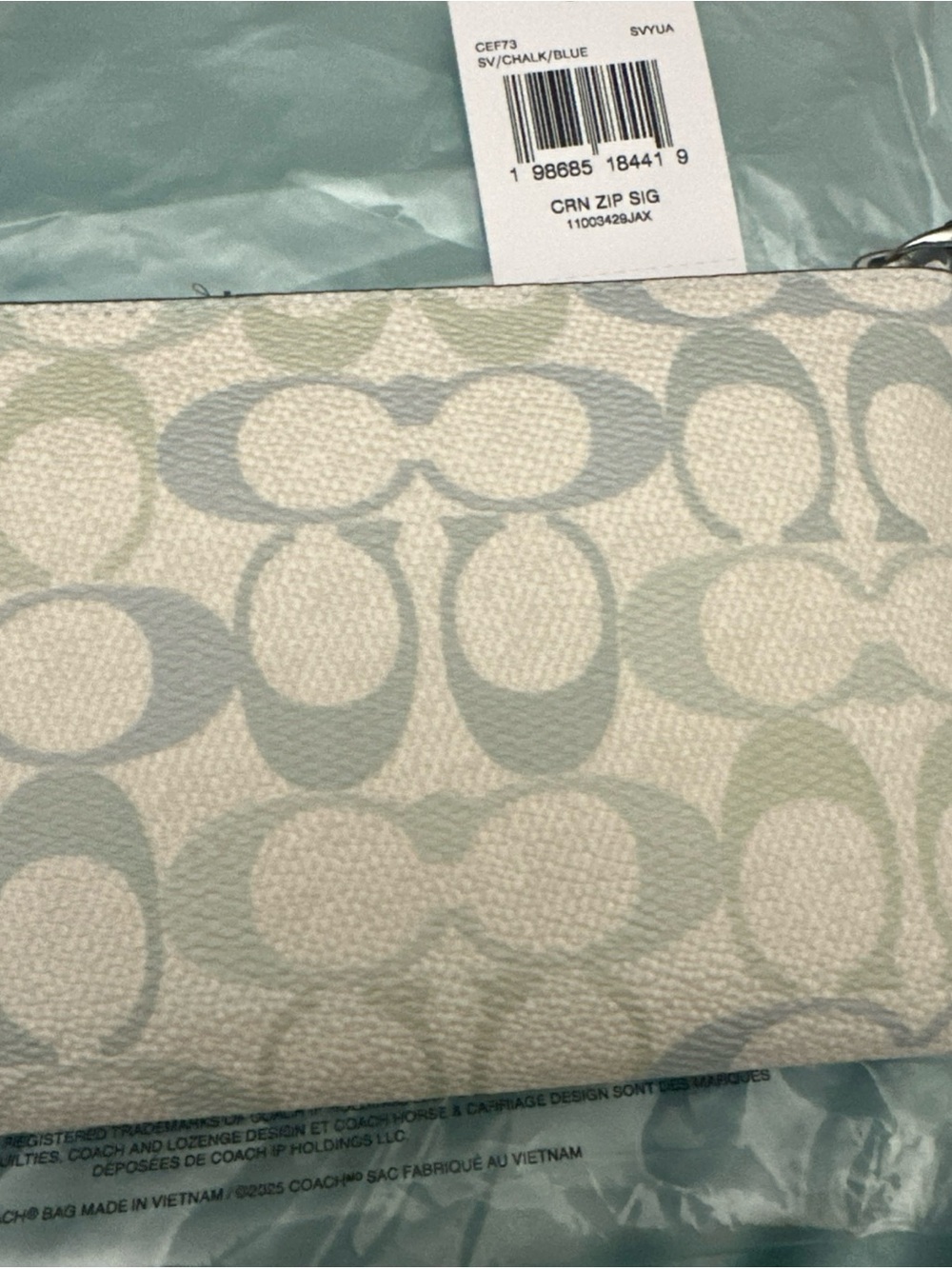 Super Cute Coach Wristlet,New,Chalk/Silver/Blue - Picture 4 of 5